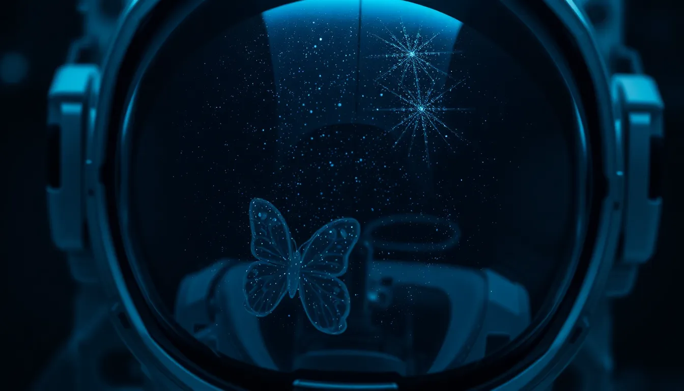 Close-Up of Astronaut's Reflective Helmet