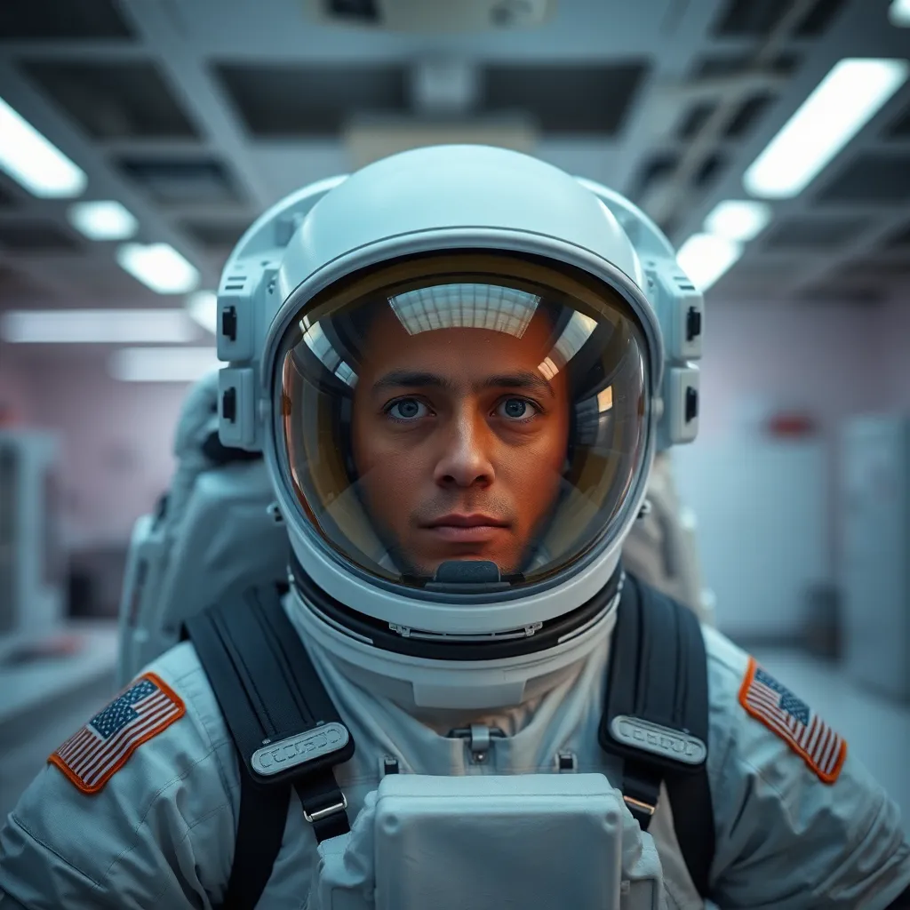 Close-Up of Astronaut's Suit in Laboratory