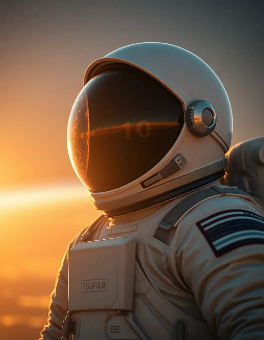 Astronaut in Golden Hour Light