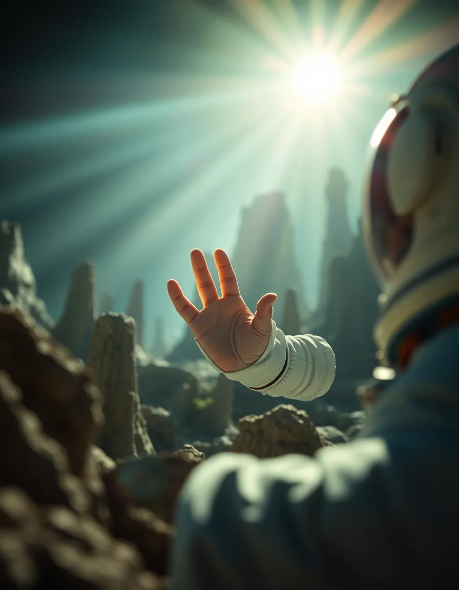 Astronaut Exploring Alien Terrain