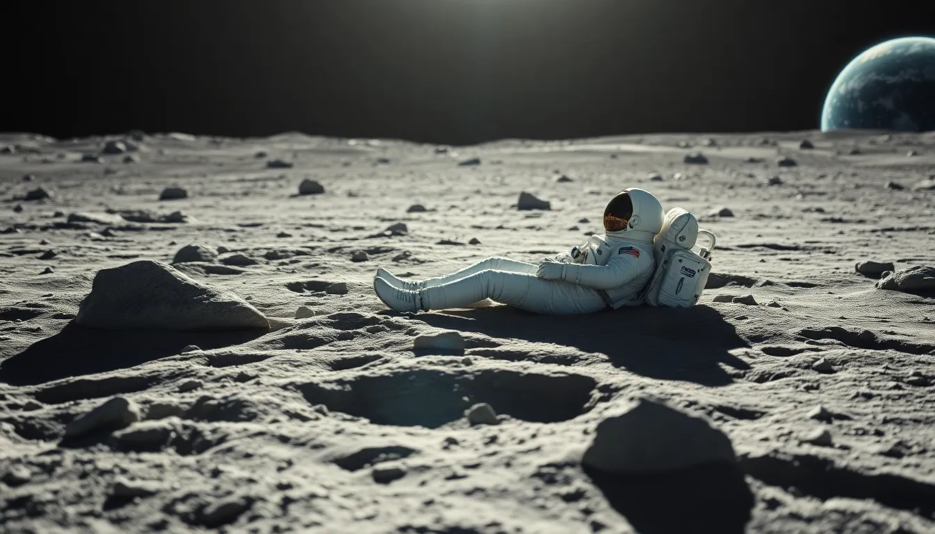 Astronaut Resting on the Moon