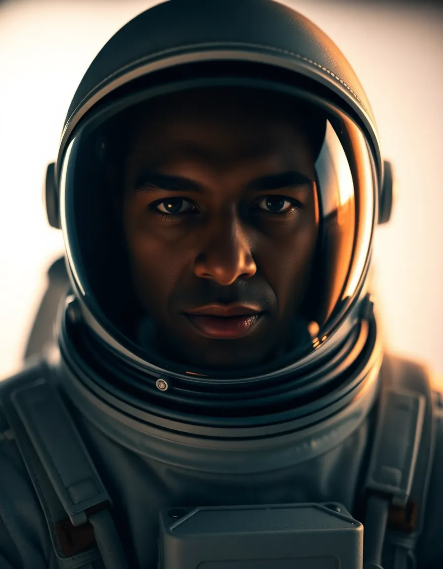 Close-Up of Astronaut in Habitat