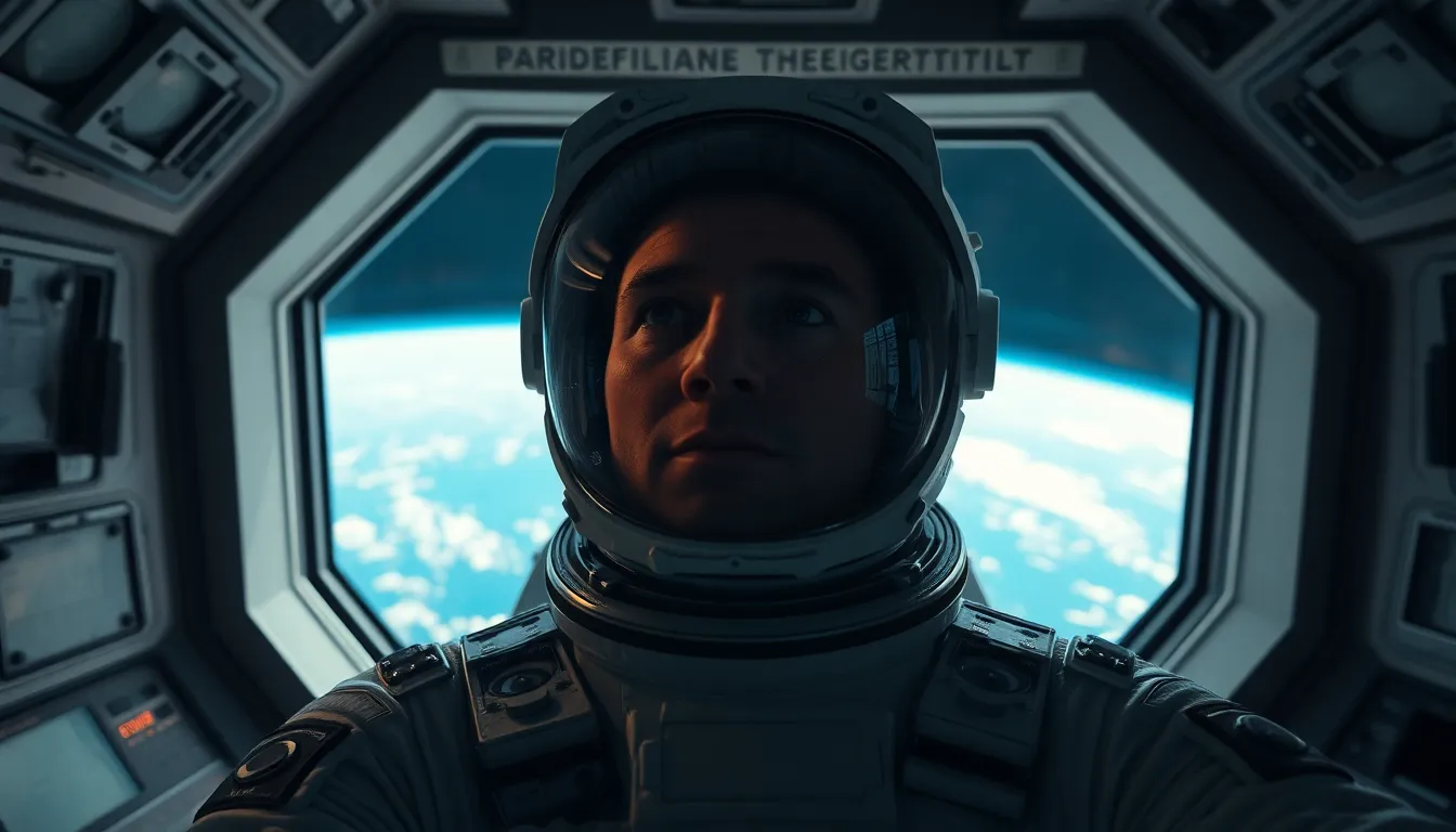 Astronaut Contemplating Earth from Spacecraft