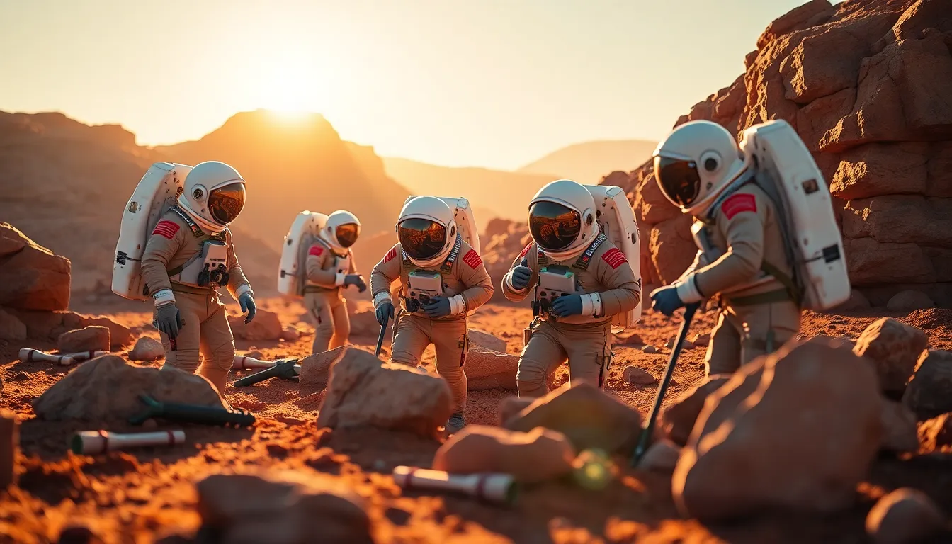 Astronauts Training in Simulated Mars Environment