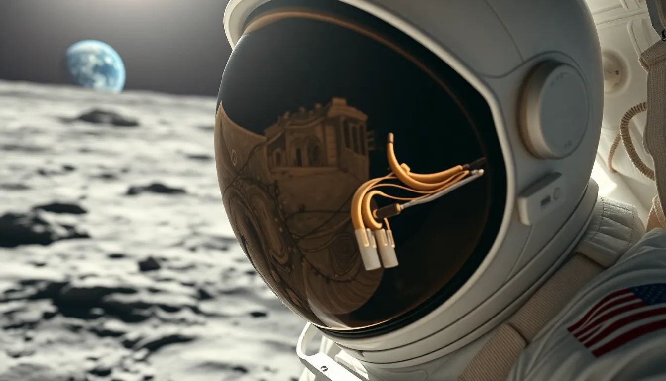 Astronaut Planting Flag on Luna