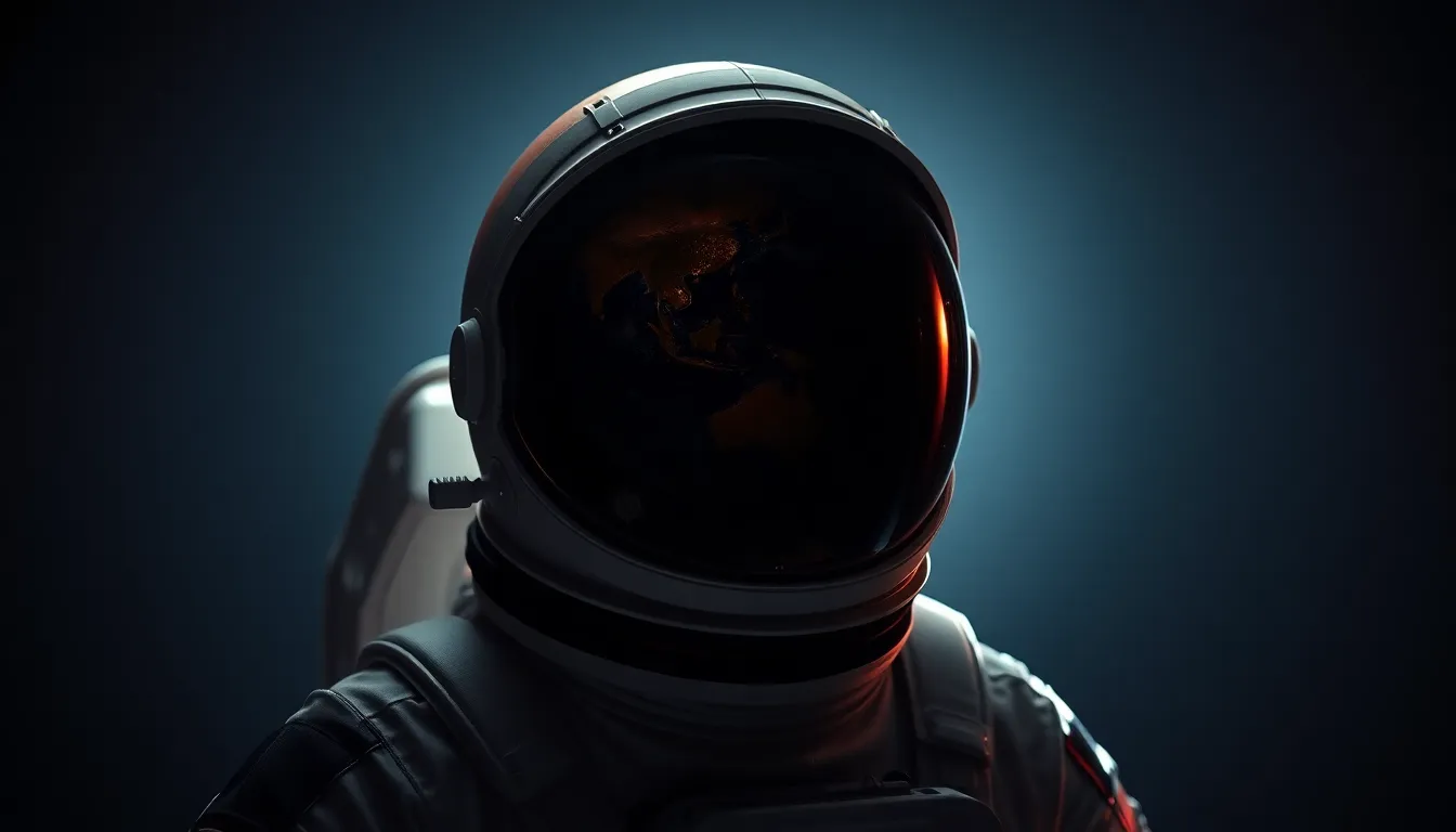 Astronaut Reflecting Earth in Helmet