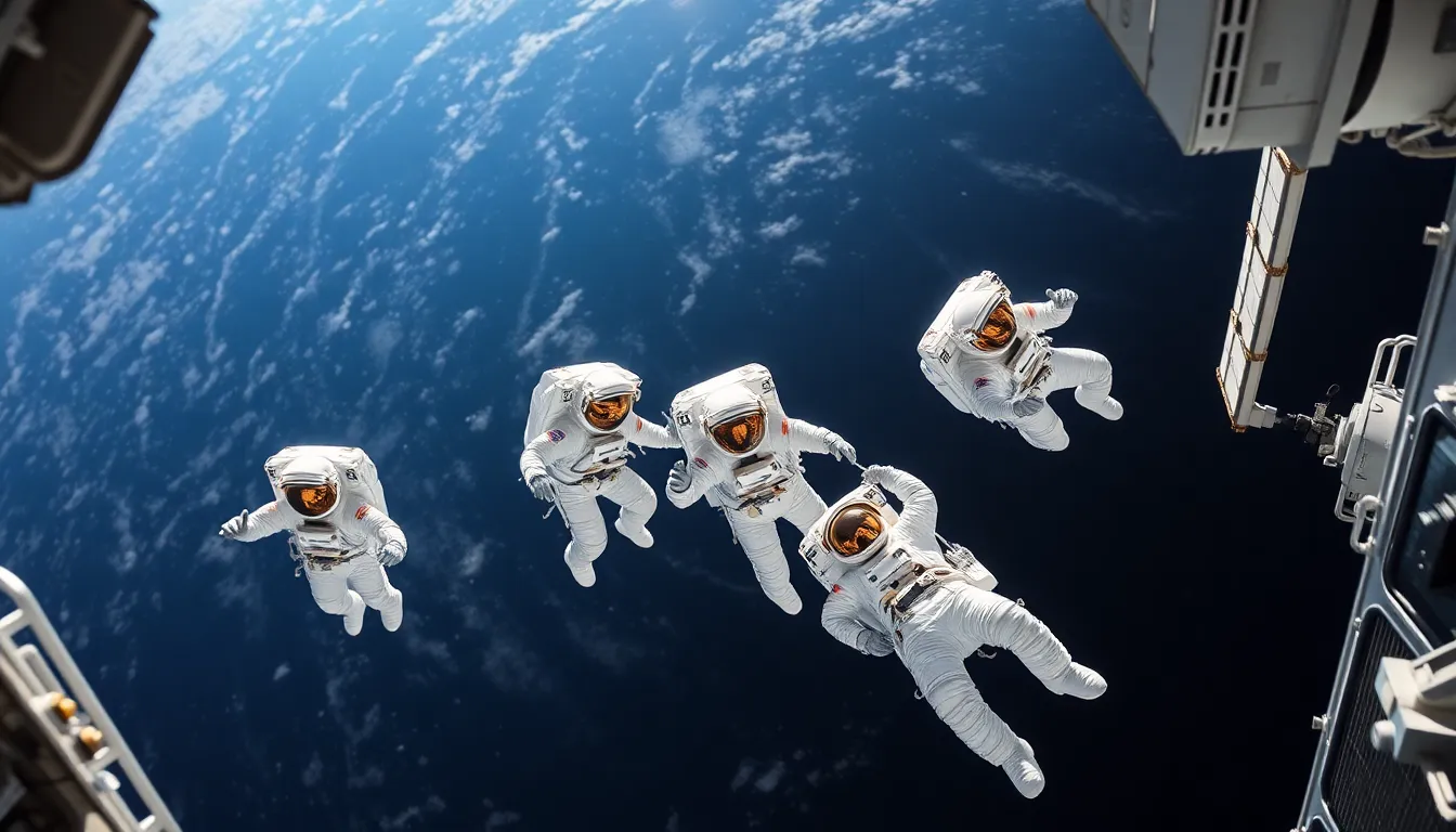 Astronauts on Spacewalk