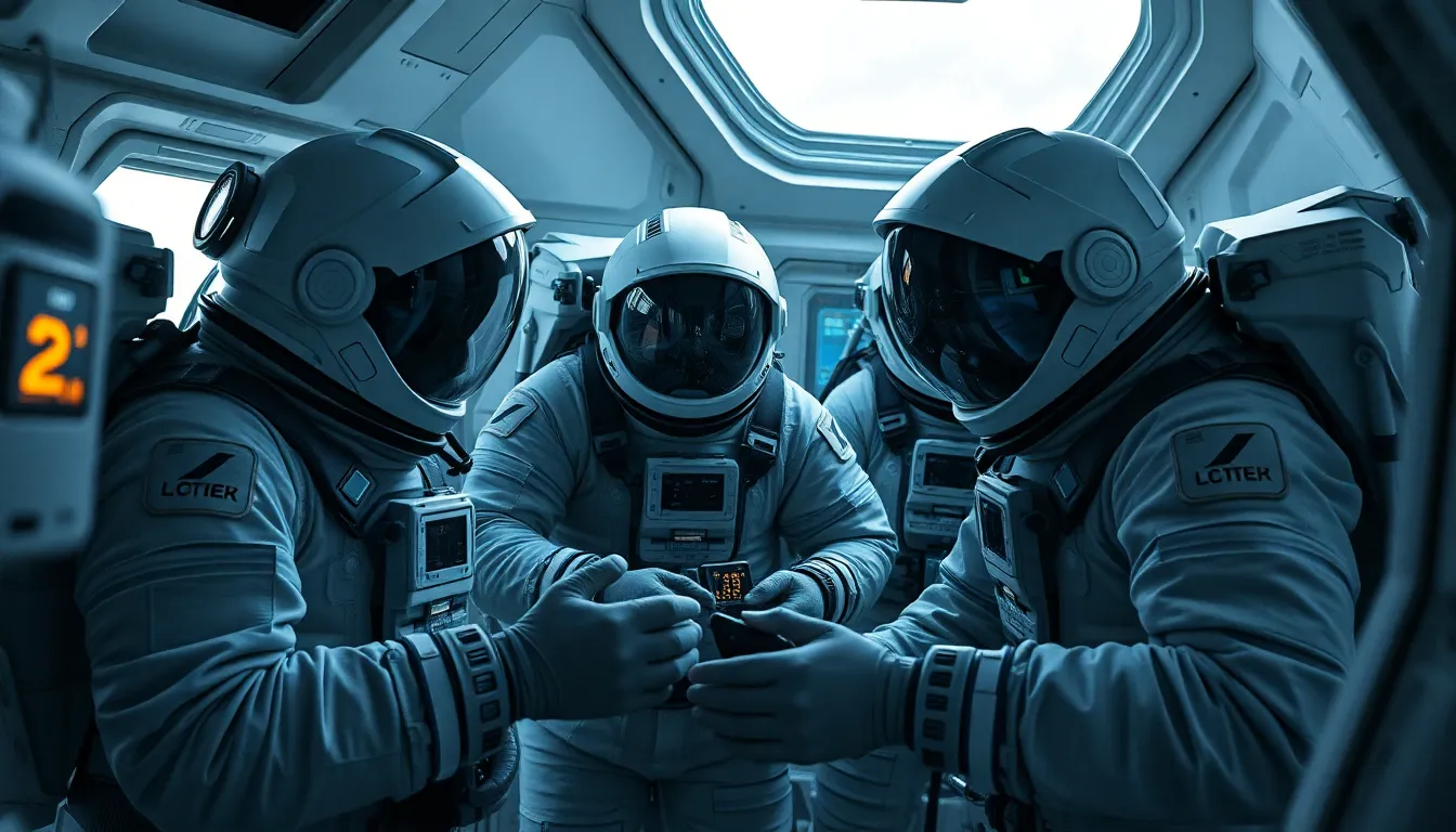 Astronauts Conducting Scientific Experiment