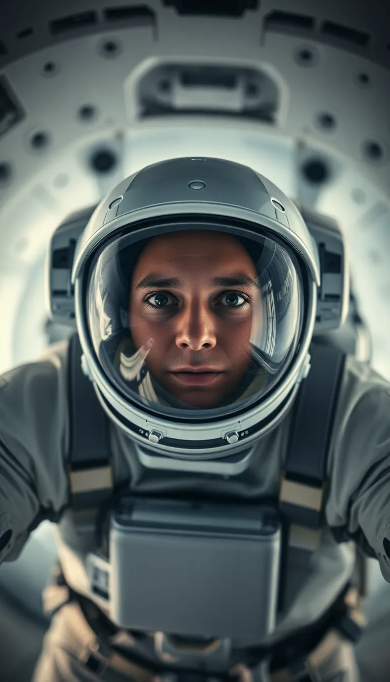 Astronaut in Zero-Gravity Spacecraft