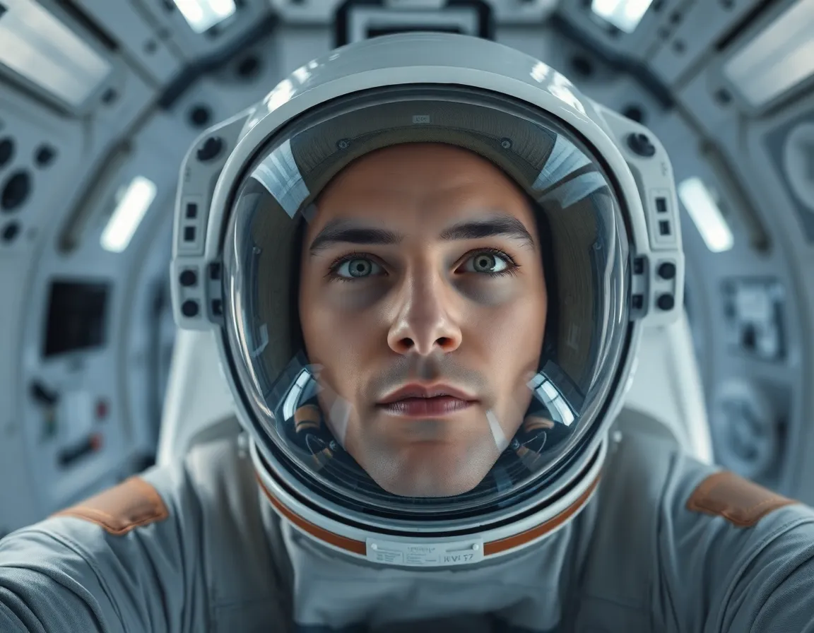 Portrait of an Astronaut in Zero-Gravity