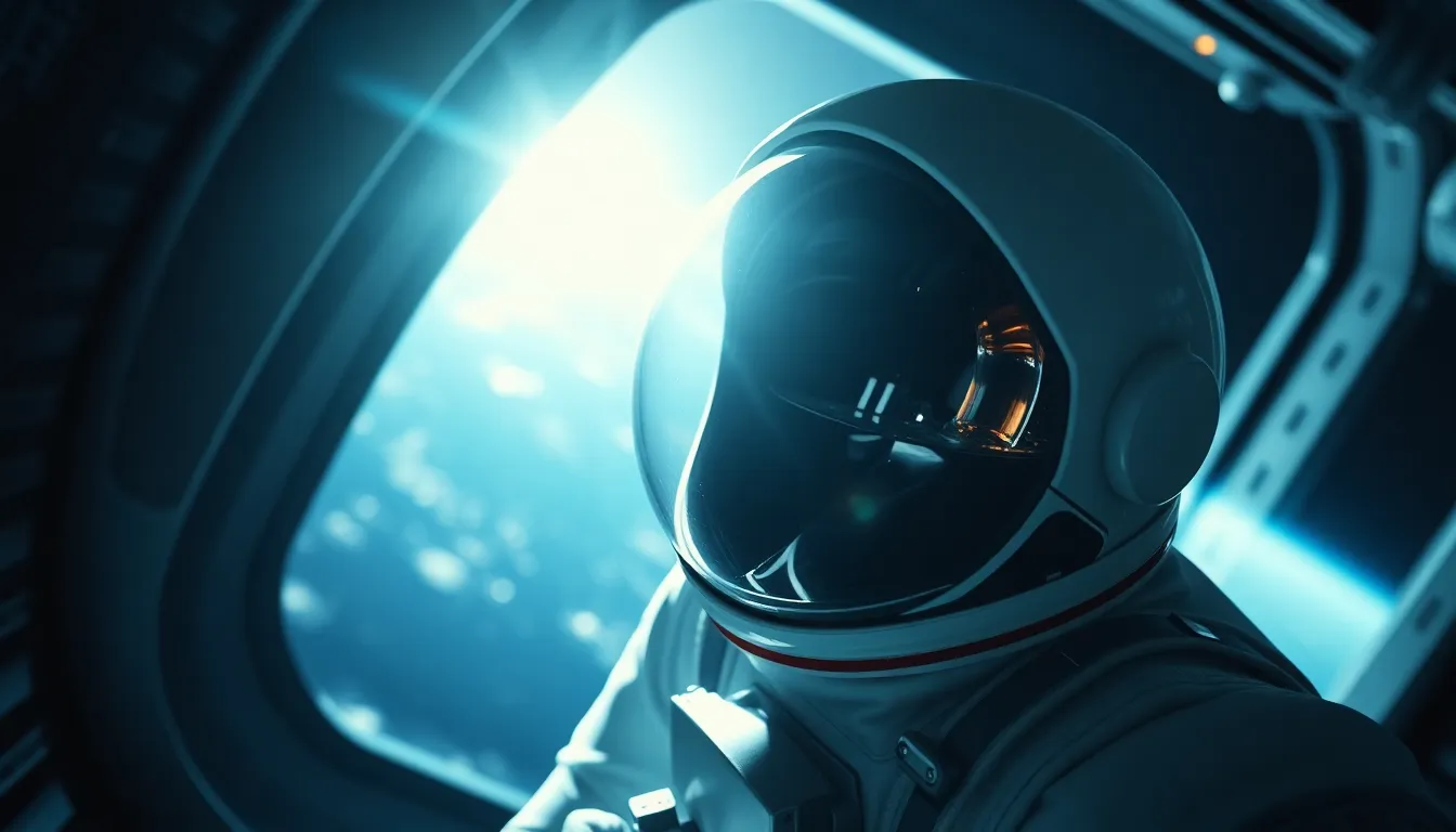 Astronaut in Space Reflection