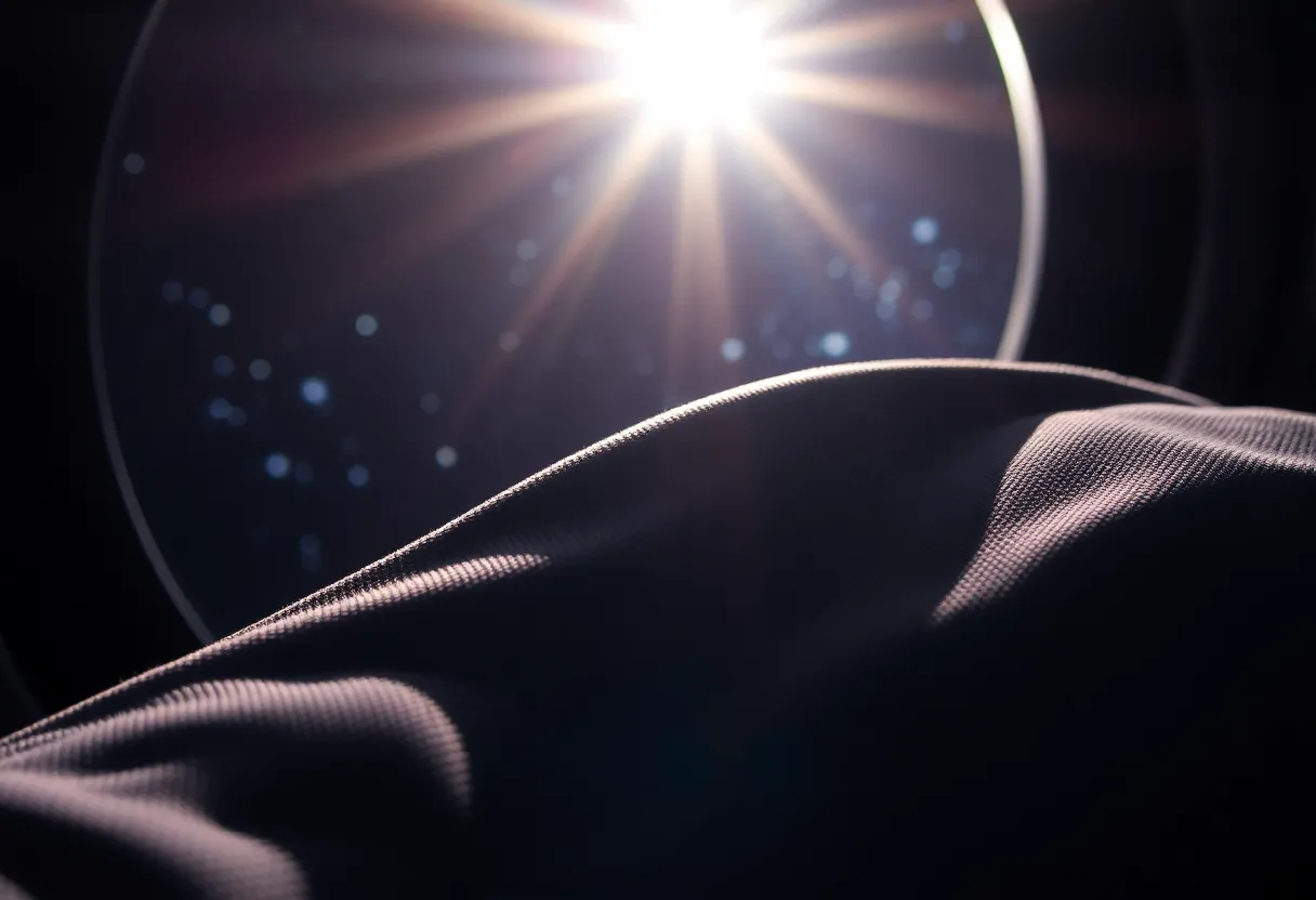 Close-Up of Astronaut Suit Textures in Starry Space