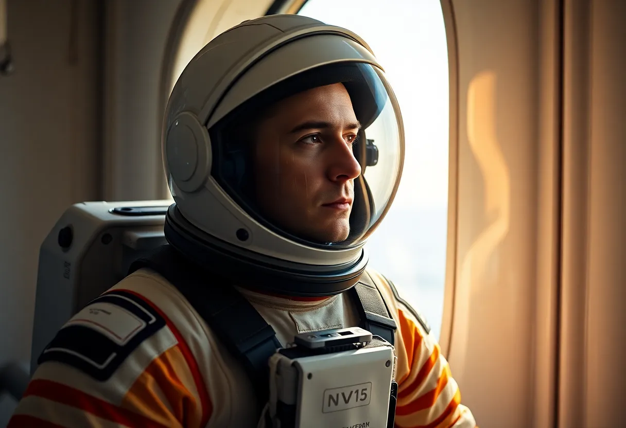 Astronaut Gazing Out of Window