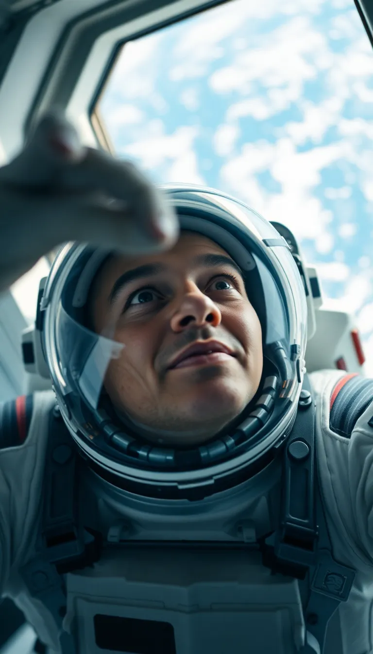 Astronaut Gazing at Earth from ISS