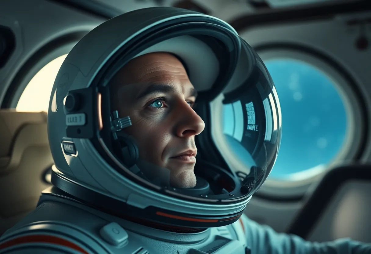 Astronaut Gazing Into Space