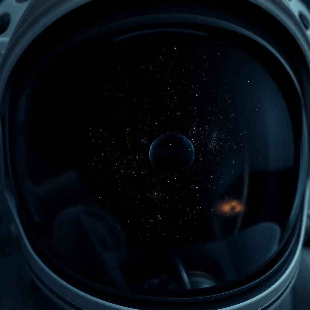 Astronaut's Glove Interacting with Spacecraft Control Panel