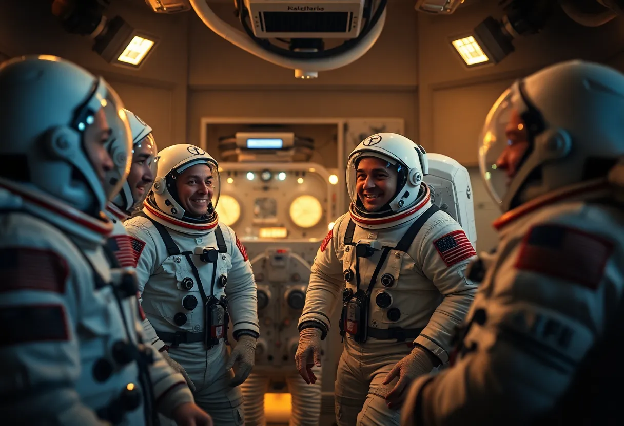 Astronauts in Training Simulation on Earth