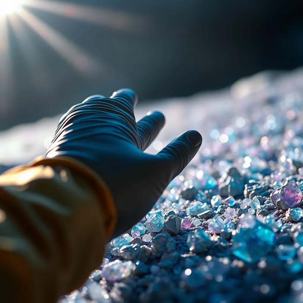 Astronaut Touching Alien Surface