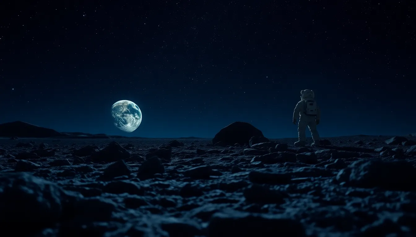 Astronaut Performing Spacewalk Outside ISS