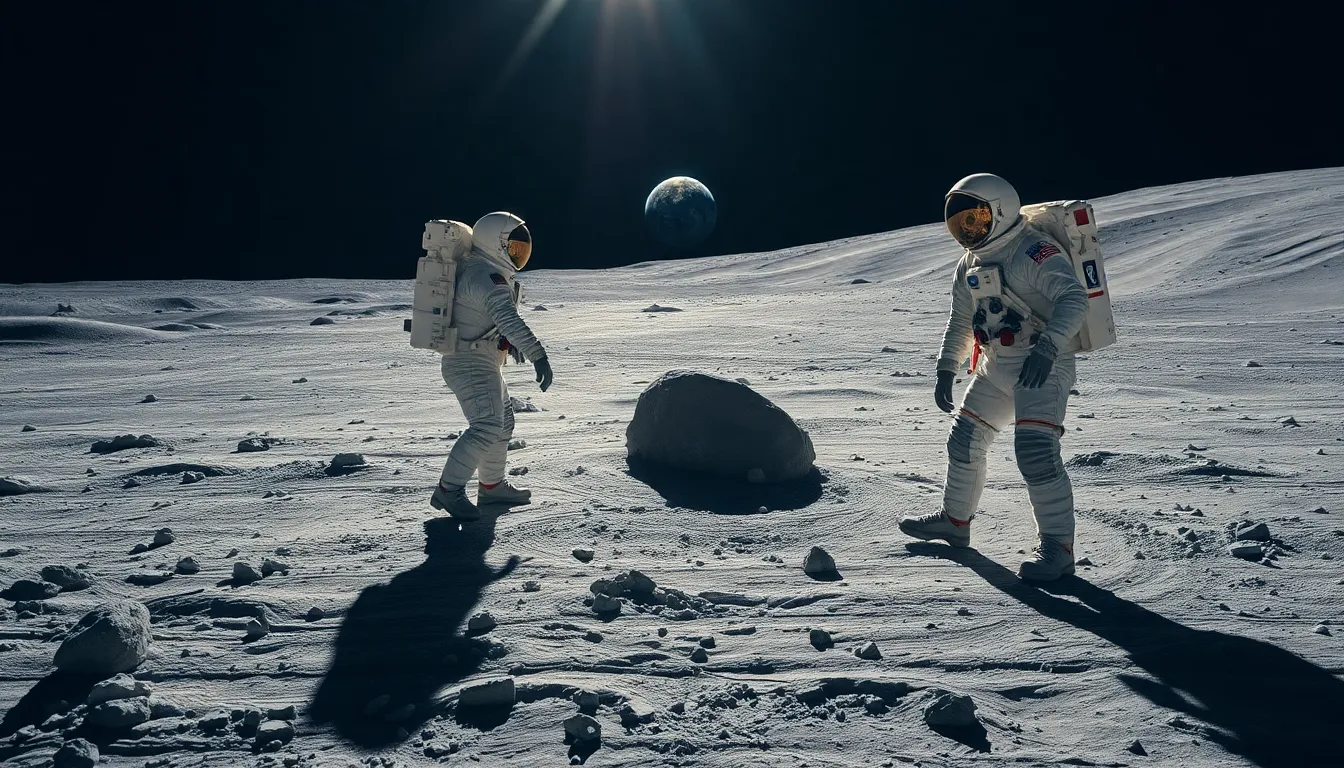 Astronauts Conducting Research on the Lunar Surface