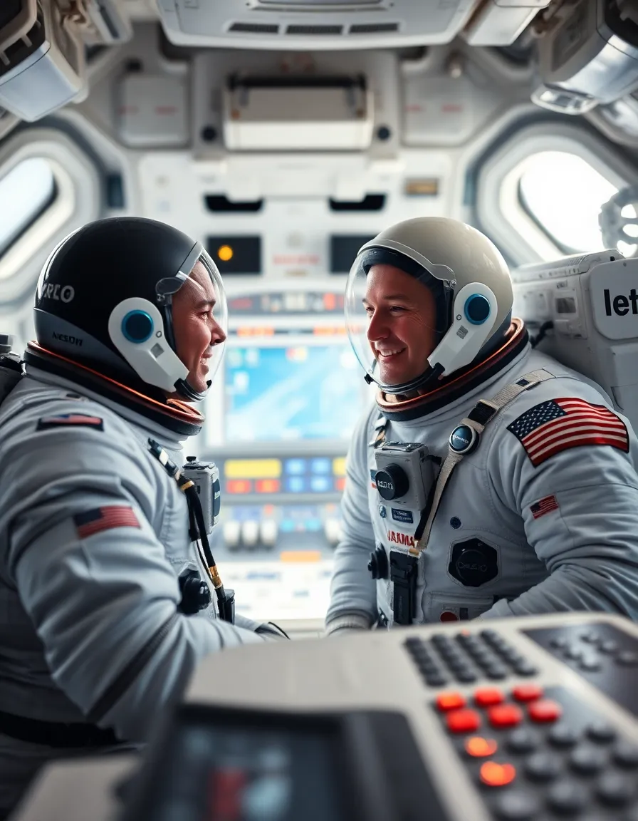 Astronauts in Conversation Aboard ISS