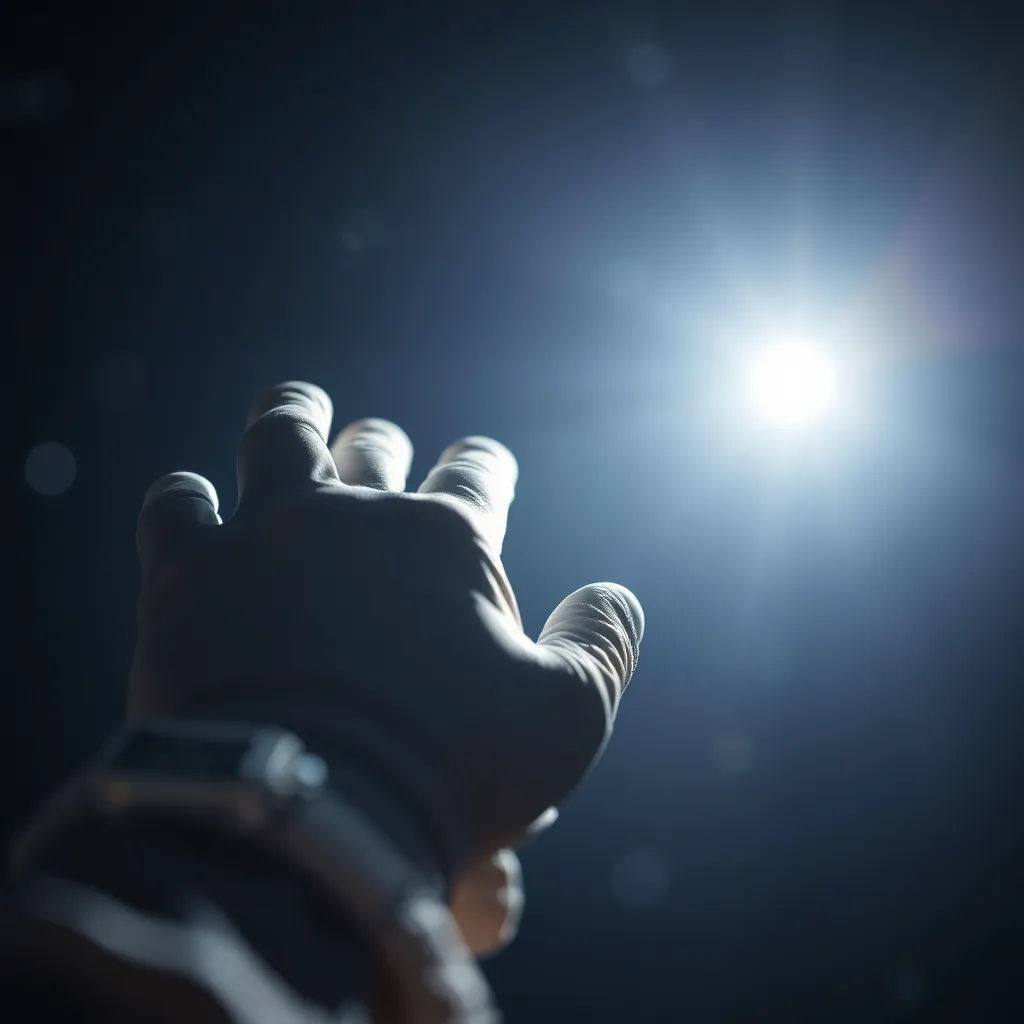 Astronaut Hand Reaching for a Distant Star