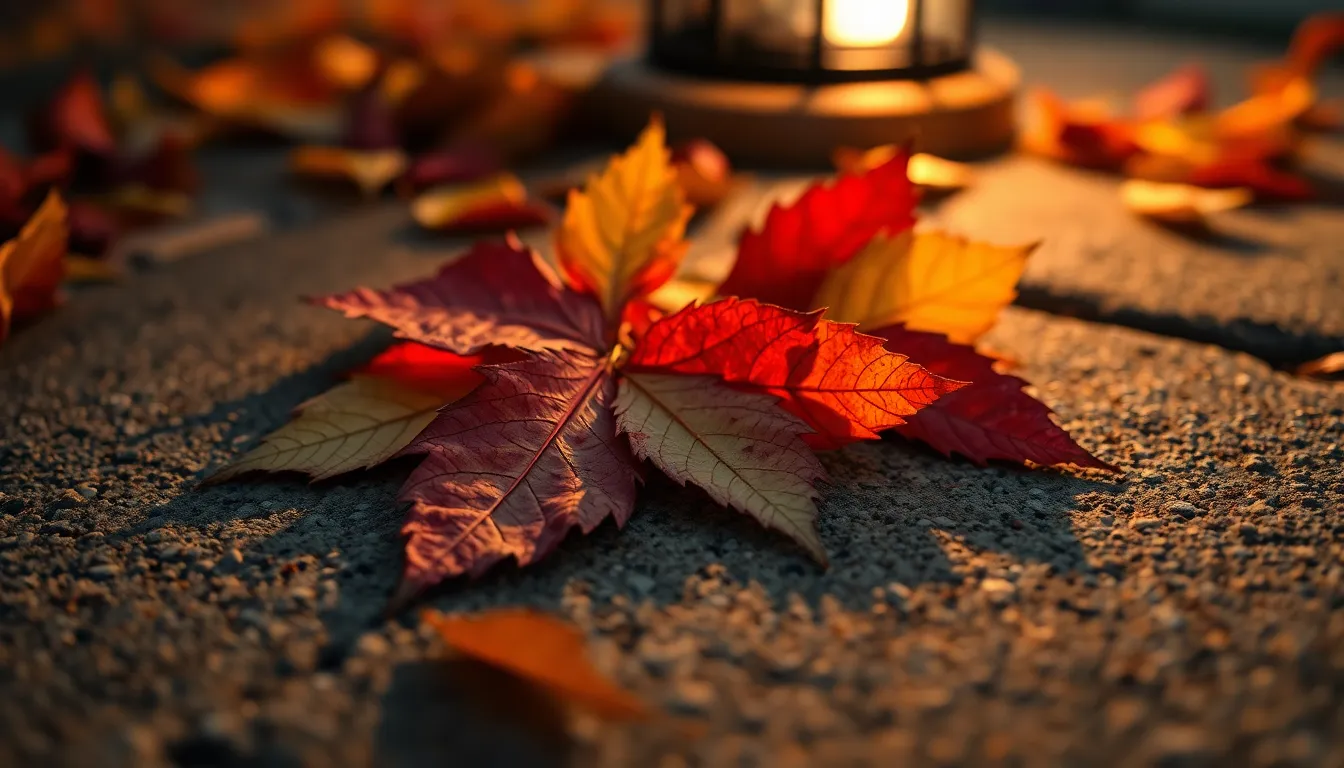 Autumn Leaves on Stone