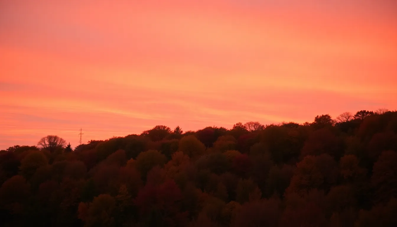 Tranquil Lake Surrounded by Autumn Foliage