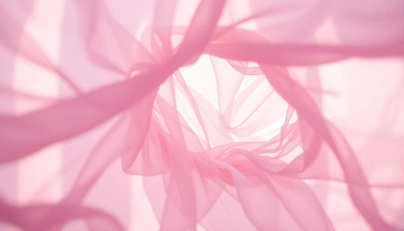 This tranquil background features soft, pastel colors blending seamlessly, achieved through soft diffused daylight filtering through translucent fabric. The gentle circular pattern draws the viewer’s eye outward, creating a sense of calm and serenity. The delicate texture of the fabric enhances the softness of the scene, inviting a contemplative mood.