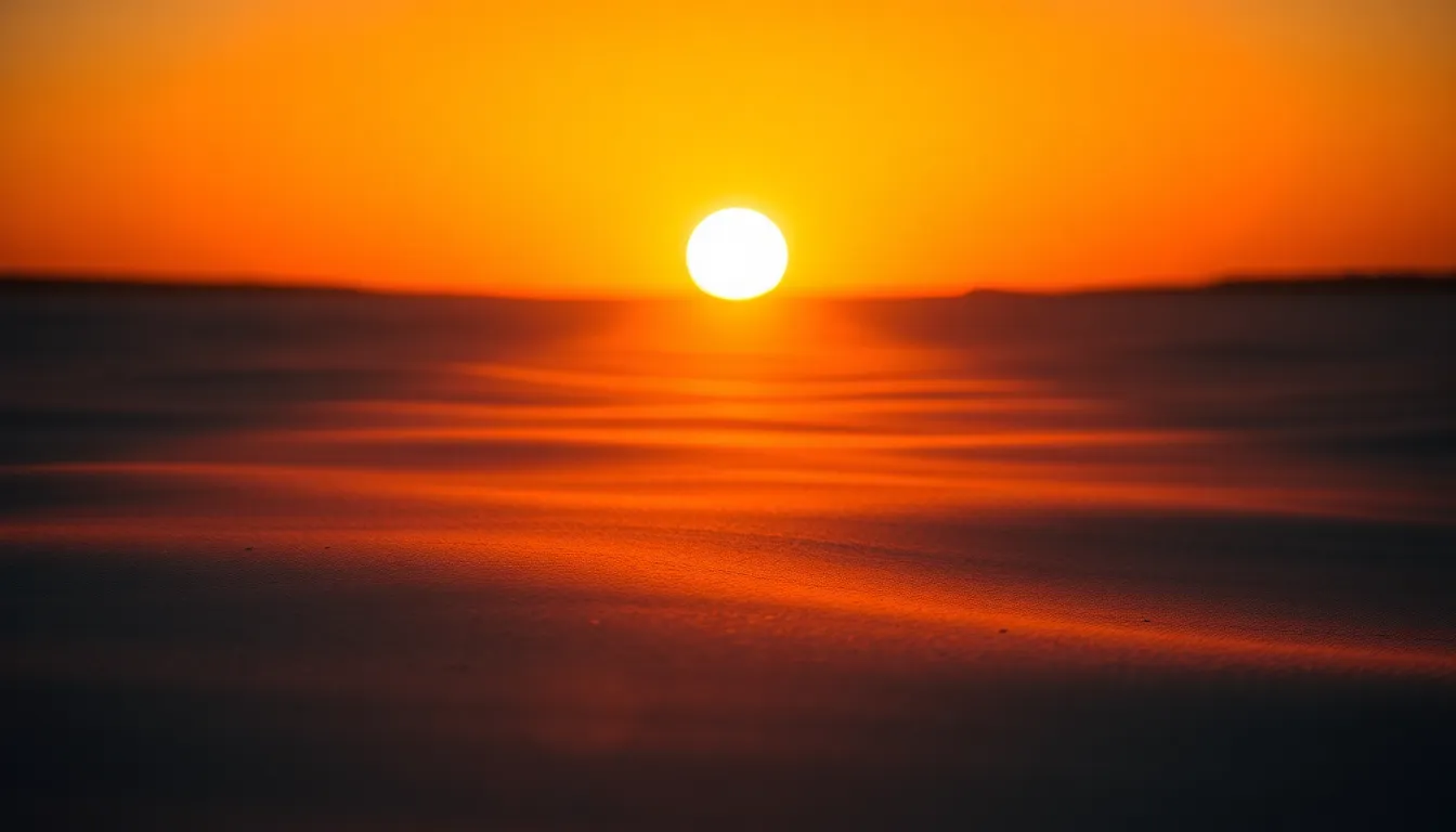 Vibrant Sunset Reflection Background