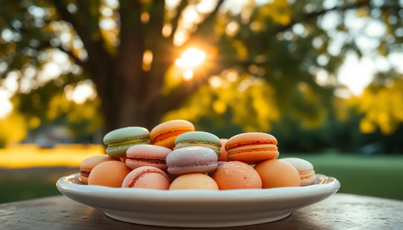 Colorful Macarons in Natural Light