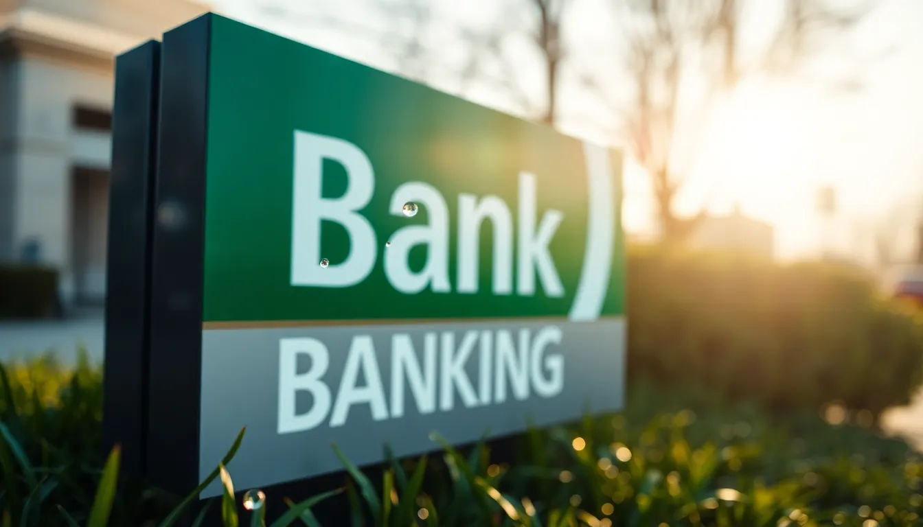 Morning Dew on Bank Signage