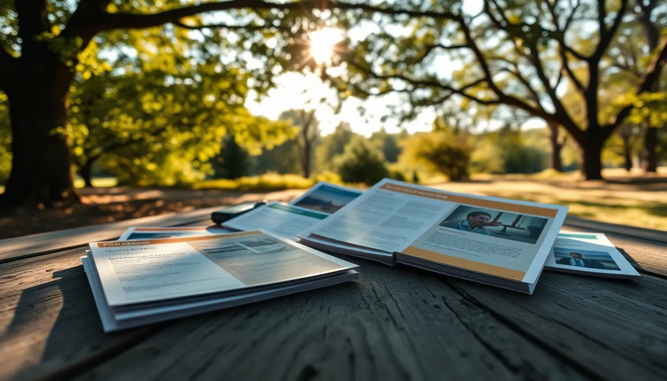 Financial Educational Materials on Wooden Table