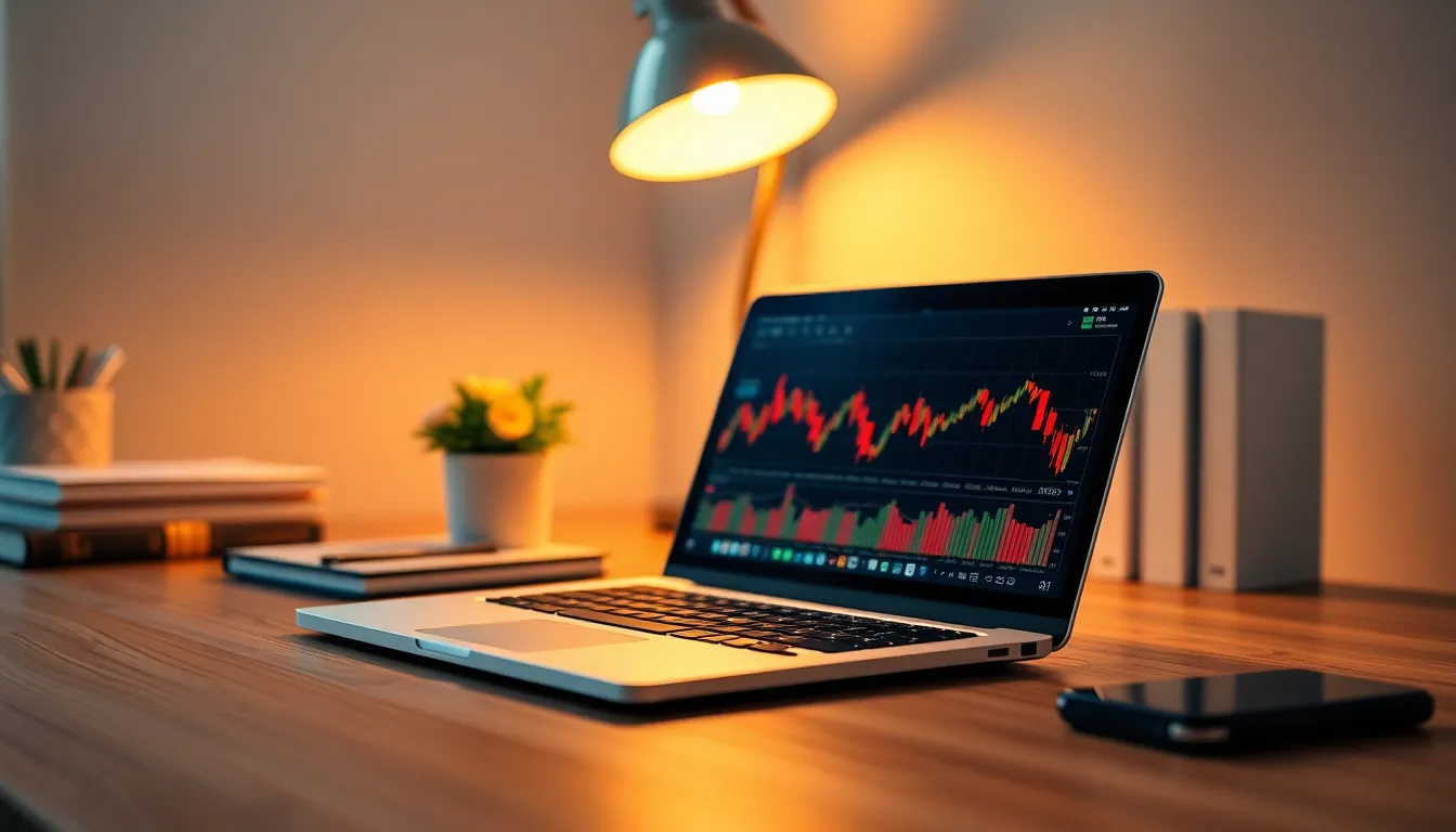 Stock Market Analysis on Laptop