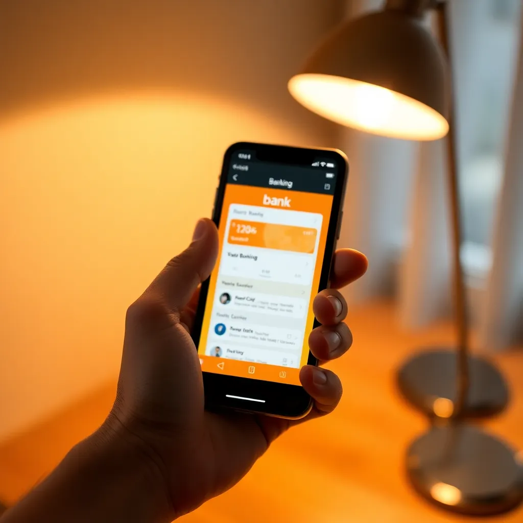 Close-Up on Mobile Banking App