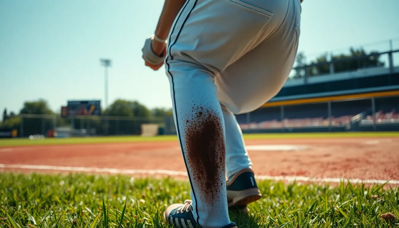 Batter Preparing to Swing at Baseball Field A young male baseball player stands poised at home plate, bat raised, ready to swing. The vibrant green grass of the field contrasts sharply against his bright white uniform, which has dirt stains from previous plays. Bright sunlight casts dramatic shadows, enhancing the composition and atmosphere of a typical game day. The background shows blurred spectators in the stands, emphasizing the focus on the batter's intense concentration.