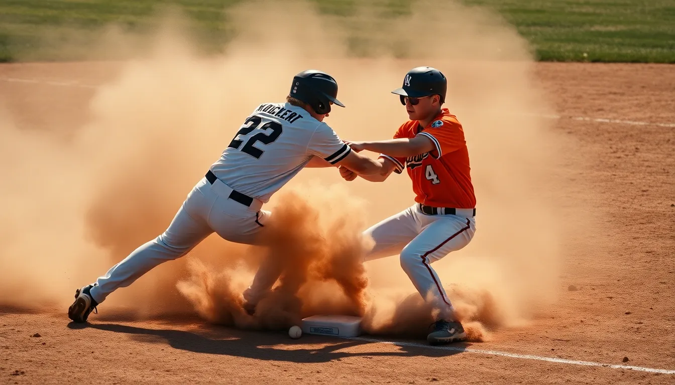 Intense Tug-of-War at Second Base