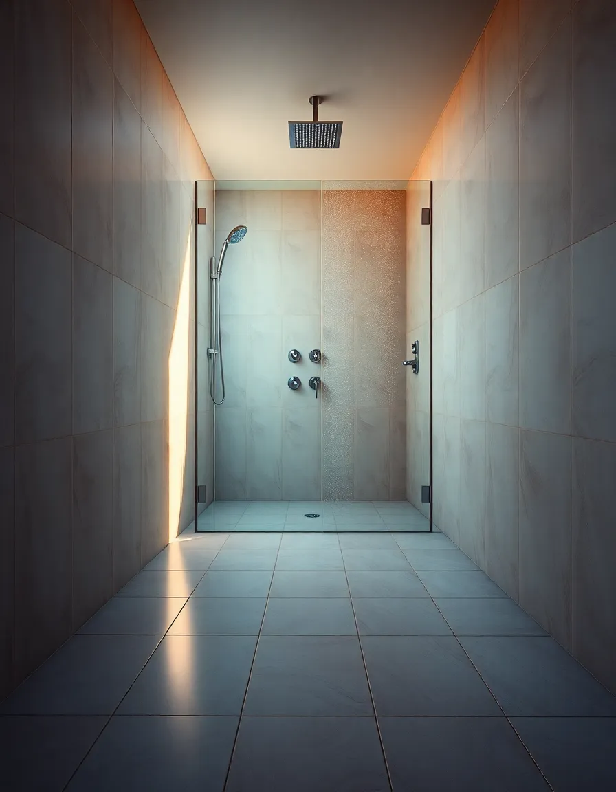 Stylish Shower Enclosure at Golden Hour