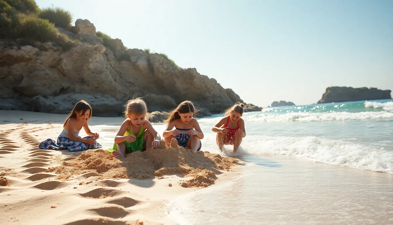 Surfer Preparing at Golden Hour Beach