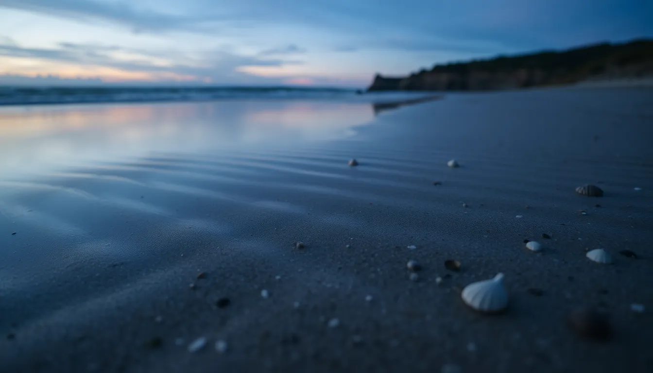 Twilight Beach with Tidal Patterns