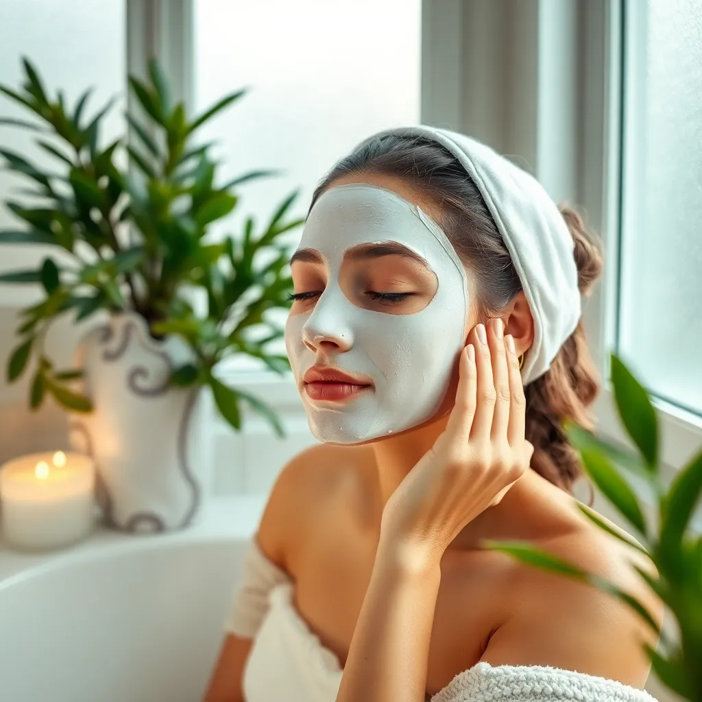 Serene Morning Beauty Routine in Bathroom