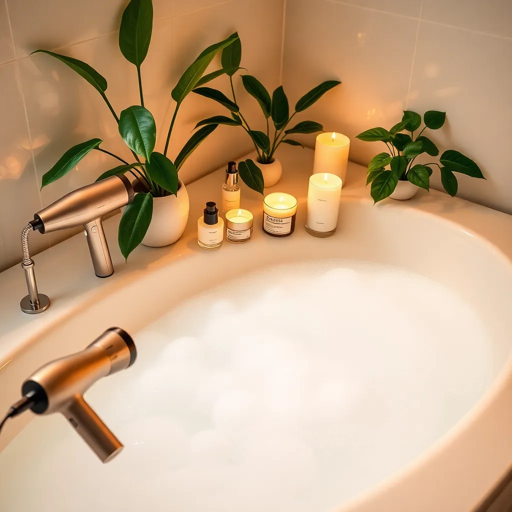 Relaxing Bathroom with Beauty Tools