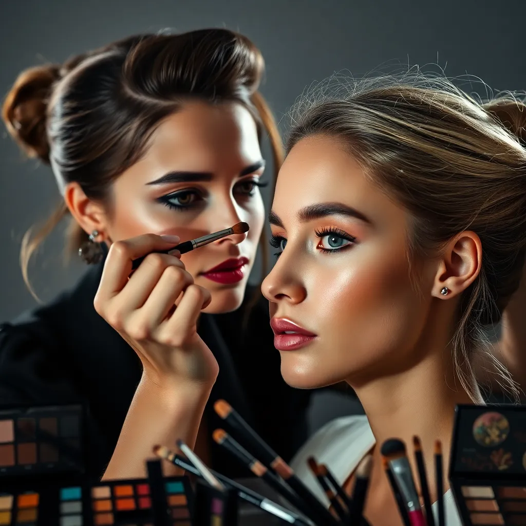 Makeup Artist Working on Eye Makeup