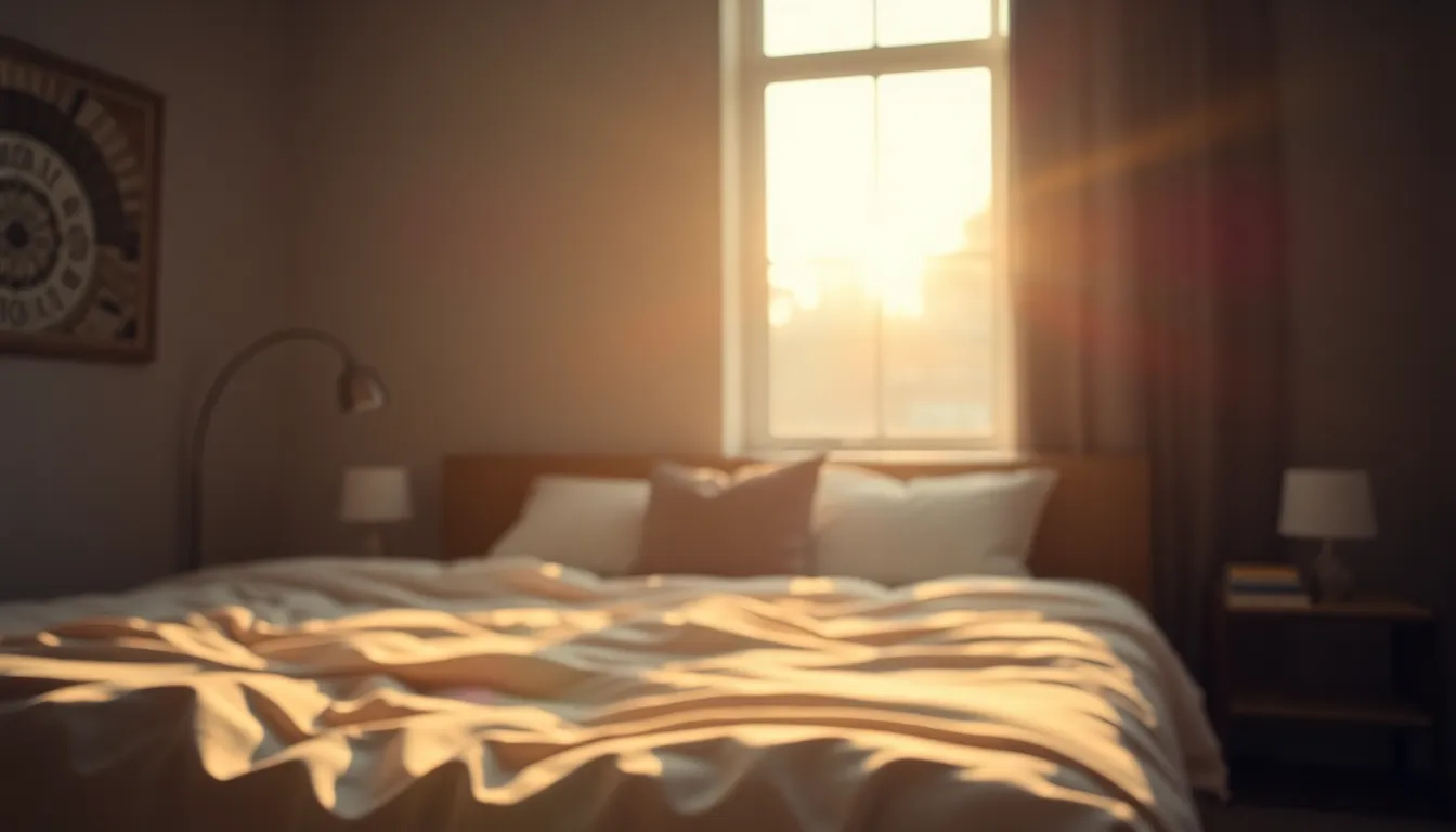 Elegant Bedroom with Golden Hour Lighting