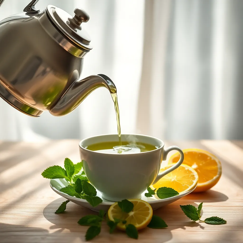 Gentle Tea Pouring Scene