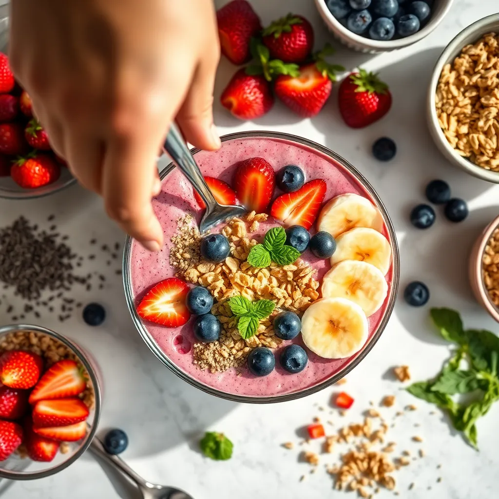 Fresh Smoothie Bowl Preparation
