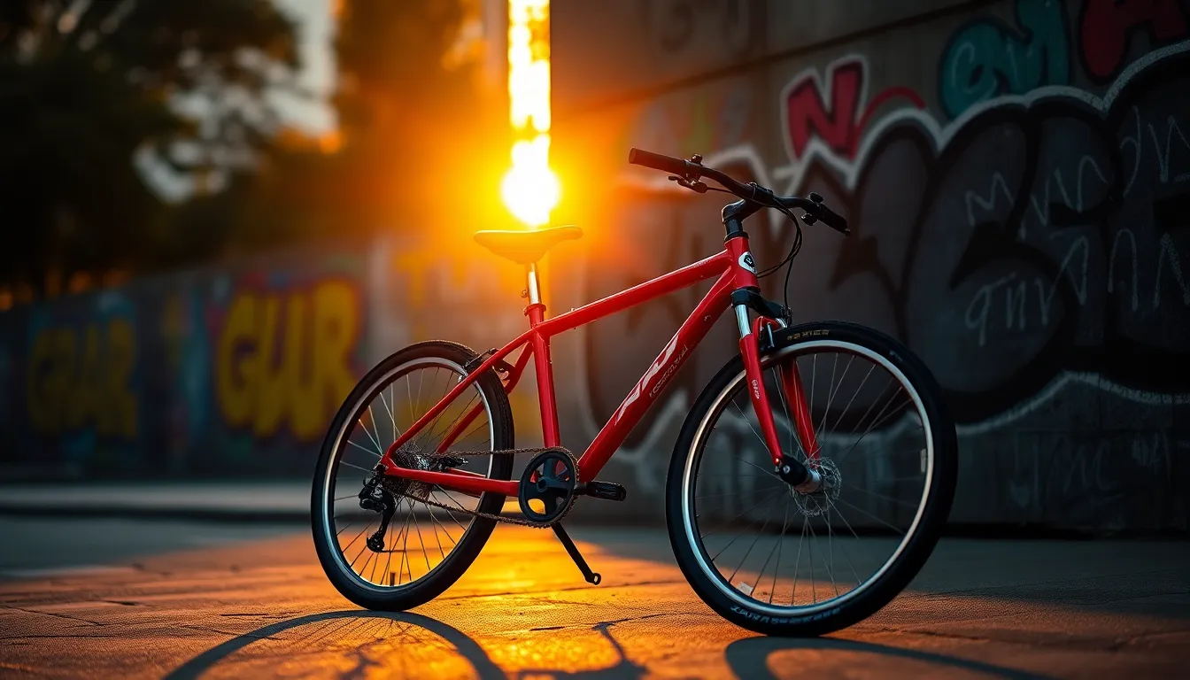 Urban Bicycle Against Graffiti Wall