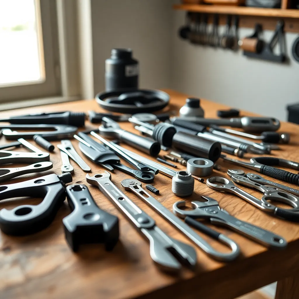 Bicycle Repair Toolkit Flat Lay