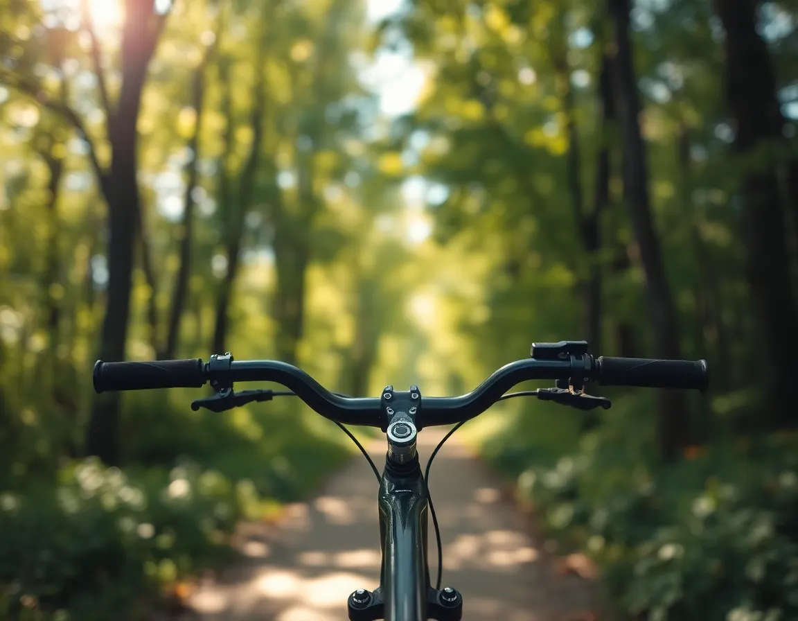 Bicycle Parked on Forest Path