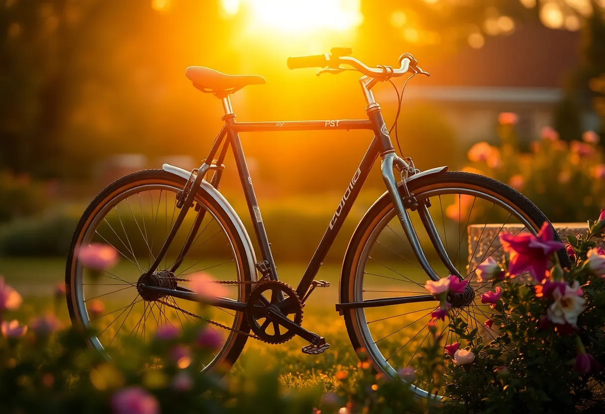 Bicycle in a Flower Garden